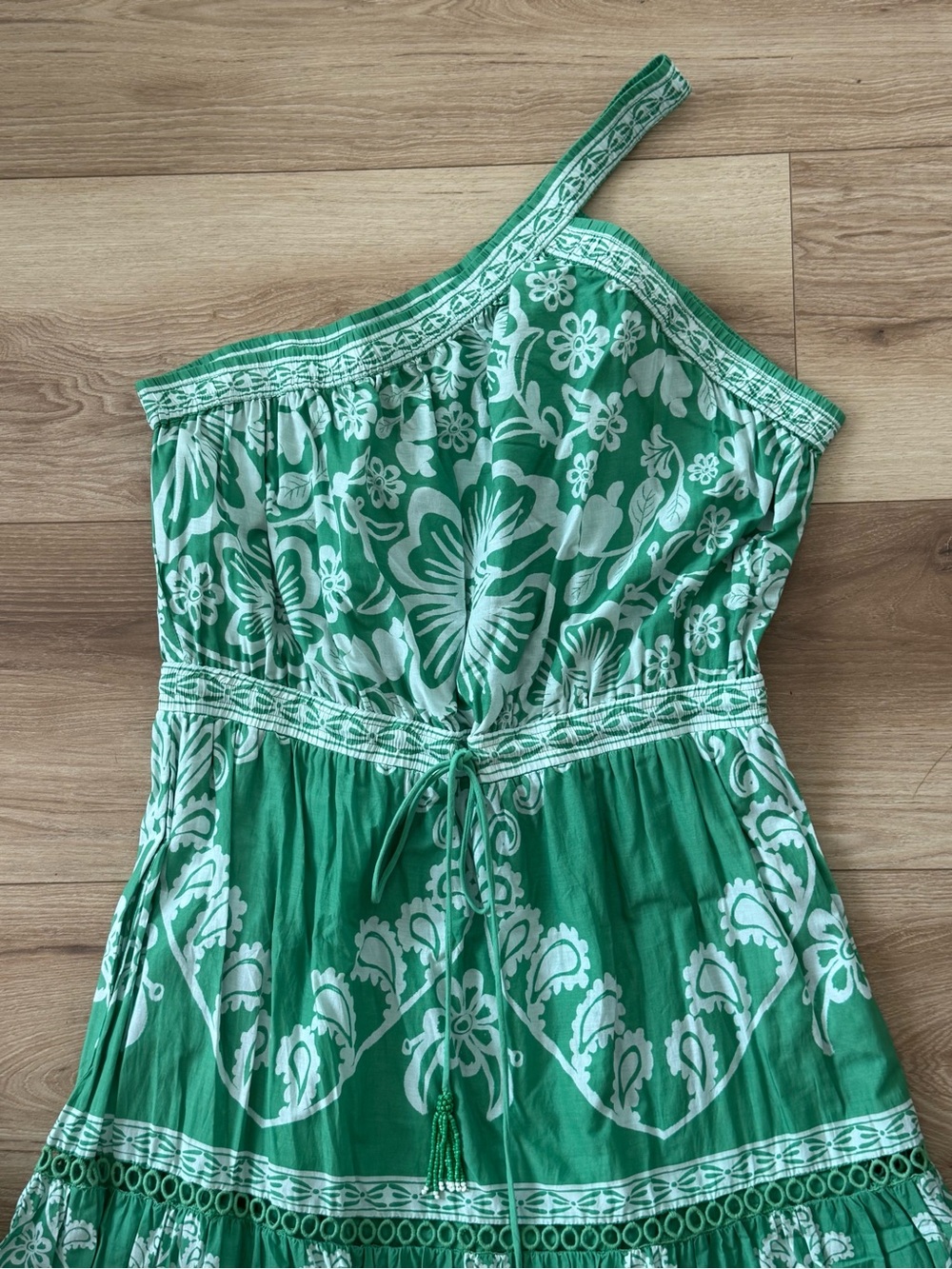 FARM RIO BRAND GREEN ONE-SHOULDER FLORAL MAXI DRESS XL - Picture 3 of 16